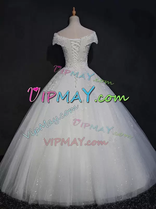 Floor Length Ball Gowns Sleeveless White Celebrity Prom Dress Lace Up