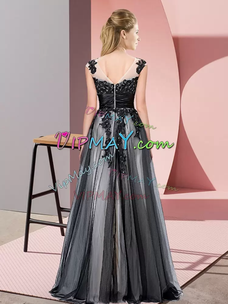 Stunning Scoop Sleeveless Tulle Dama Dress for Quinceanera Beading and Lace Zipper