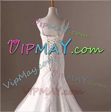 Wonderful Tulle Sleeveless Bridal Gown Brush Train and Lace