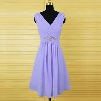 Mini Length Zipper Homecoming Dress Online Lavender for Prom and Party and Military Ball with Beading