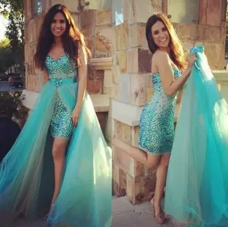 Blue Sweetheart Lace Up Sequins Evening Dress Sleeveless