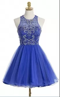 Artistic Mini Length Royal Blue Homecoming Dress Sleeveless