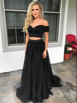 Sleeveless Off The Shoulder Lace Up Floor Length Ruching Evening Dress Off The Shoulder