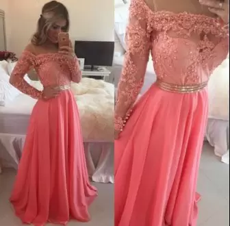Rose Pink Sweetheart Neckline Beading and Lace Long Sleeves Lace Up