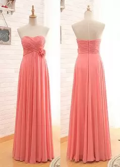 Custom Made Chiffon Sweetheart Sleeveless Zipper Ruching Junior Homecoming Dress in Pink