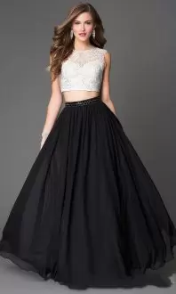 Pretty Scoop Sleeveless Lace Up Going Out Dresses Black Tulle Beading
