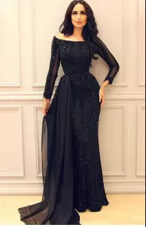 Fantastic Long Sleeves Off The Shoulder Sweep Train Beading Lace Up Homecoming Party Dress