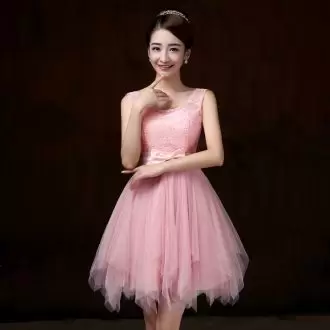 Exquisite Mini Length Pink Homecoming Dress Online Scoop Sleeveless