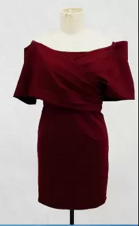 Dynamic Burgundy Sleeveless Ruching Mini Length Hoco Dress