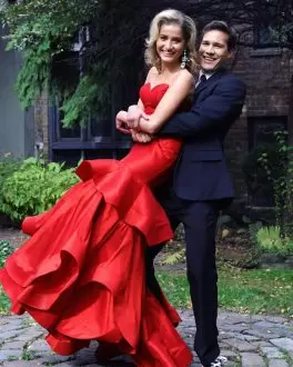 Red Sleeveless Satin Lace Up Prom Evening Gown for Prom and Party and Military Ball