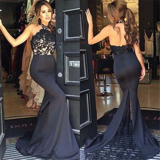 Cheap Sleeveless High-neck Sweep Train Lace and Appliques Zipper Homecoming Gowns