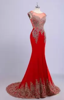 Beautiful Sleeveless Scoop Backless Floor Length Beading and Lace Prom Gown Scoop