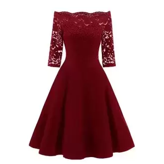 Best Selling Red and Burgundy A-line Beading and Lace Prom Dresses Lace Up Satin and Organza 3 4 Length Sleeve With Train