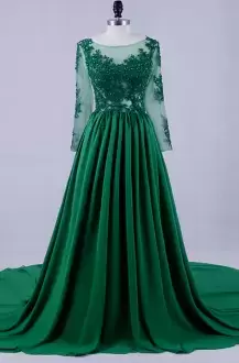 Captivating Green Sweetheart Neckline Beading and Lace Long Sleeves Lace Up