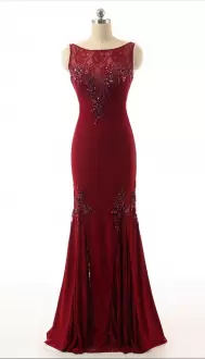 Discount Sweep Train Mermaid Evening Dresses Red Sweetheart Satin Sleeveless Floor Length Lace Up