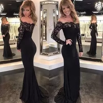 Custom Designed Zipper Homecoming Dress Black for Prom and Party with Lace Sweep Train