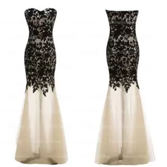 White And Black Tulle Side Zipper Homecoming Gowns Sleeveless Floor Length Lace
