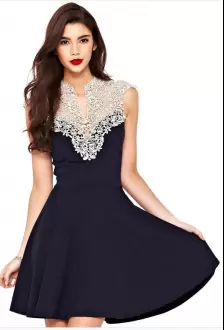 Customized Mini Length Sleeveless Black Prom Dress