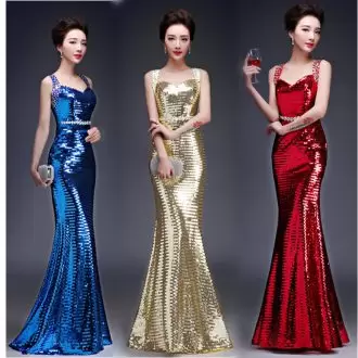 Custom Design Blue Sleeveless Beading Hoco Dress Prom Dress