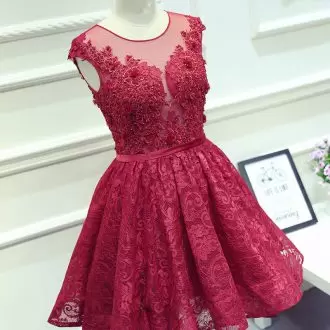 Noble Burgundy Sleeveless Homecoming Dresses for Prom