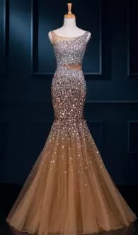 Unique Sleeveless Scoop Beading Backless Homecoming Party Dress
