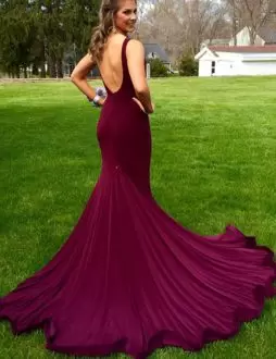 Chiffon Sleeveless Prom Evening Gown Sweep Train and Ruching