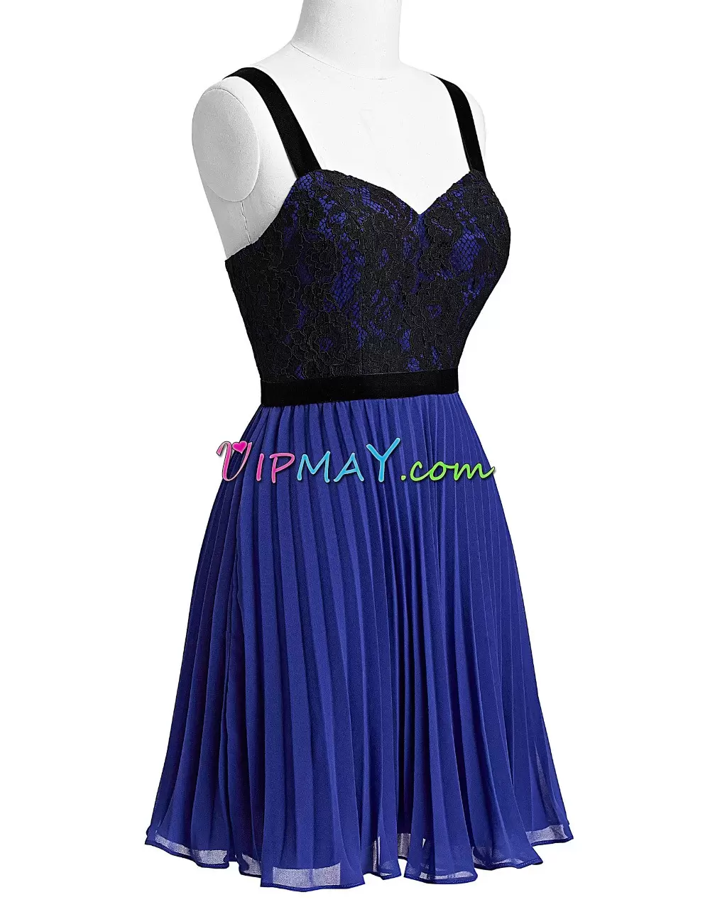 Perfect Blue Sleeveless Floor Length Beading and Lace Prom Gown Spaghetti Straps