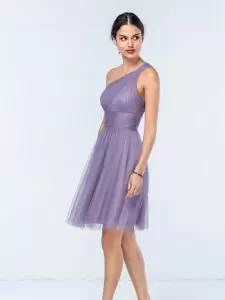 Lavender Backless Homecoming Dress Online Ruching Sleeveless Mini Length