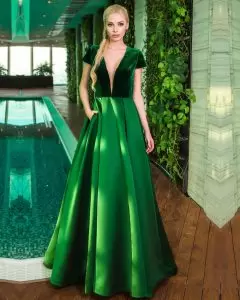 Noble Ruching Homecoming Dress Green Backless Sleeveless