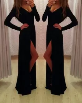 Long Sleeves Floor Length Beading and Lace Lace Up Homecoming Dress with Black