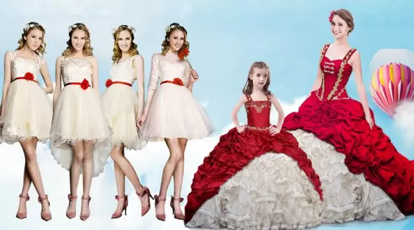 White And Red Organza and Taffeta Lace Up Quince Ball Gowns Sleeveless With Brush Train Beading and Ruffles and Pick Ups