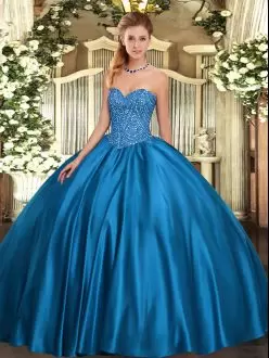 Sleeveless Sweetheart Beading Lace Up Quinceanera Gown