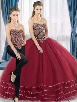 Best Sleeveless Sweetheart Beading and Ruffled Layers Lace Up Quinceanera Gowns