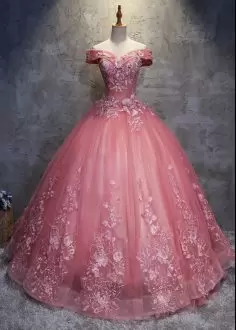 Dazzling Floor Length Ball Gowns Sleeveless Watermelon Red 15th Birthday Dress