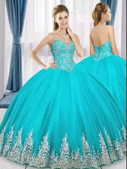 Delicate Sleeveless Sweetheart Lace Up Floor Length Beading and Embroidery Sweet 16 Quinceanera Dress Sweetheart