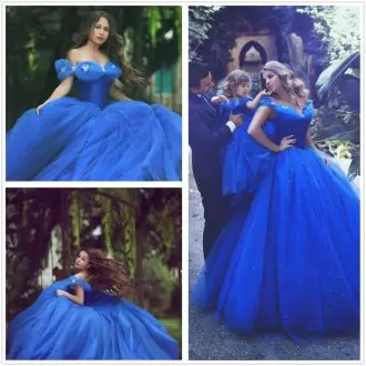 Sweet Royal Blue Sleeveless Tulle Lace Up Ball Gown Prom Dress for Sweet 16 and Quinceanera