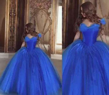 Stylish Rayl Blue Cinderella Proofy Quinceanera Gown Under 200