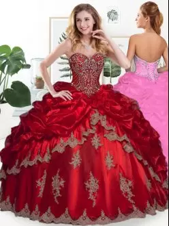 Enchanting Sleeveless Sweetheart Beading and Appliques and Pick Ups Lace Up Quinceanera Gown