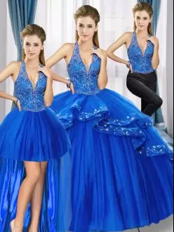 Dynamic Tulle Sleeveless Floor Length 15th Birthday Dress and Beading