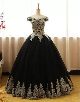 New Arrival Black Lace Up 15 Quinceanera Dress Embroidery Sleeveless Floor Length