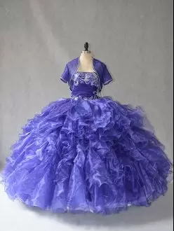 Sleeveless Strapless Beading and Ruffles Lace Up 15 Quinceanera Dress