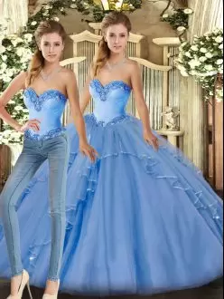 Two Piece Detachable Light Blue Sweetheart Quinceanera Dress