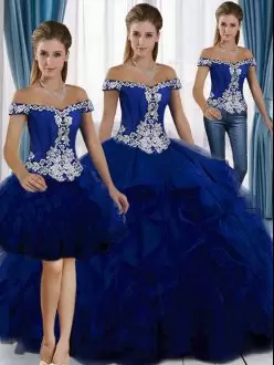 Off The Shoulder Appliques Lace Up Quinceanera Gowns