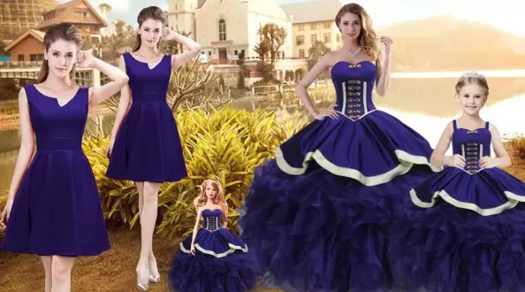 Exceptional Floor Length Ball Gowns Sleeveless Purple Sweet 16 Quinceanera Dress Lace Up