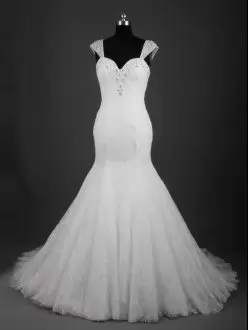 Modest Sleeveless Straps Lace Lace Up Wedding Dresses