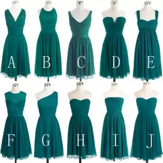 Dramatic Teal Sleeveless Chiffon Zipper Bridesmaids Dress for Party and Military Ball and Wedding Party