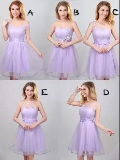 Affordable Lavender Off The Shoulder Lace and Appliques Damas Dress for Quinceanera with Belt