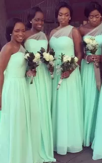 Trendy Green Sleeveless Floor Length Beading and Lace Lace Up Bridesmaid Dresses Sweetheart