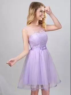 Cheap Lavender Tulle Lace Dama Dress for Quinceanera with Belt under 100