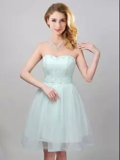 Hot Sale Sweetheart Sleeveless Tulle Quinceanera Dama Dress Lace and Appliques Lace Up